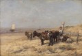 Ezeltjes aan het strand / Willem Maris ( 1865 - ) , , hoogte , legaatolieverf, doek, geschilderd (penseel)0331649 , 324, 6-1920, SCH-1920-0006