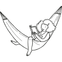 Meisje in hagmat leest boek